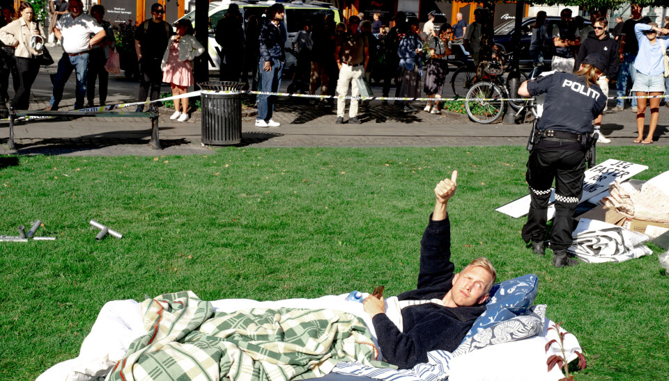 GOING HUNGRY, GOING STRONG: Vebjørn Bjelland Berg outside Stortinget.