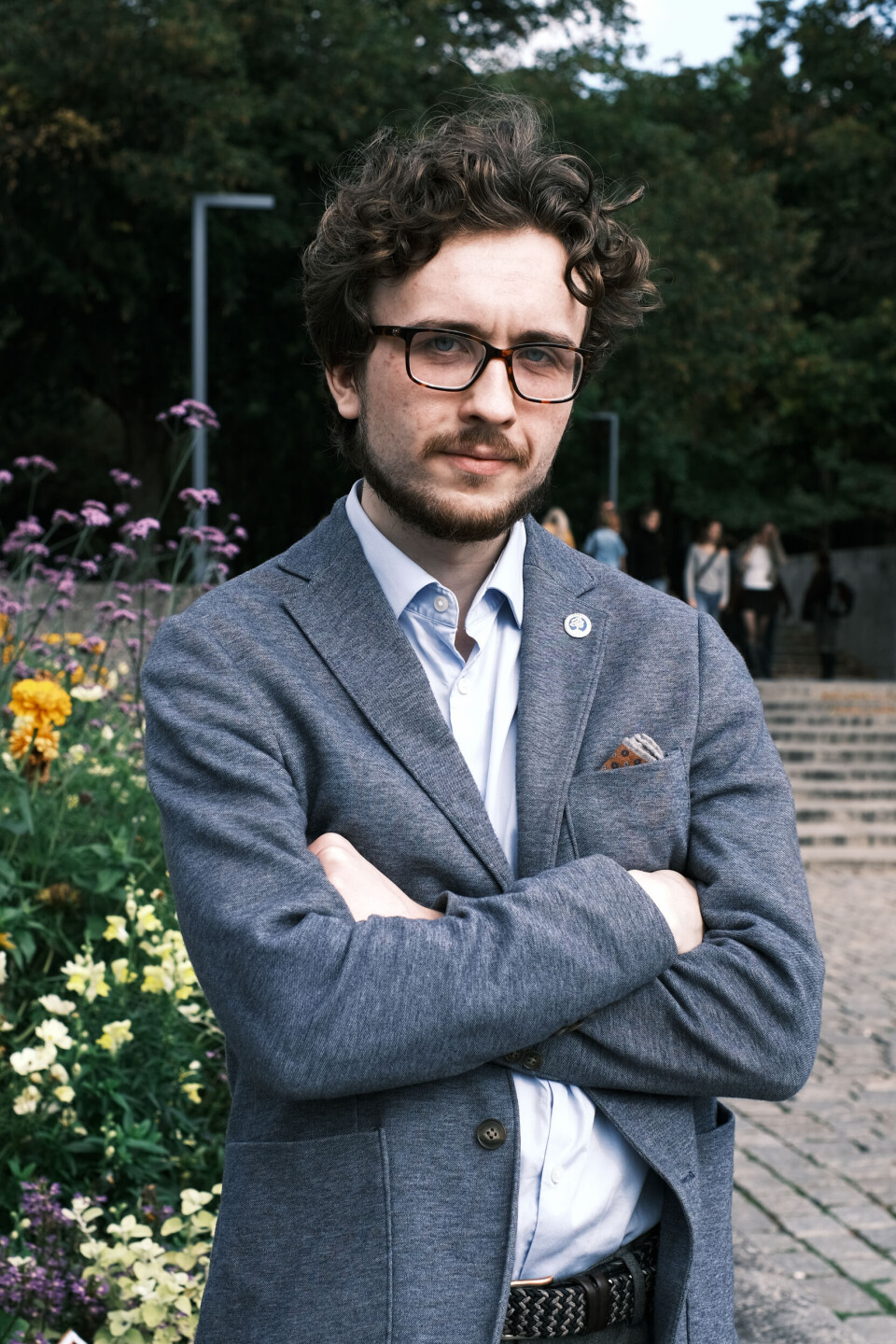 Borgerlig: Herman Tinius Lauenborg Winther (24) mener vanlig borgere tenker mer på familiepolitikk og trygghet i gatene enn formuesskatt og Israel-debatt.