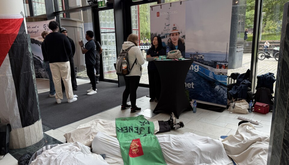 Lay-in: Demonstrasjonen ble organisert med en rolig lay-in.