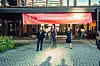 Rektor ved UiO, Ragnhild Hennum, leder av Studentparlamentet, Anna Bergum Furset og dekan ved SV-fakultetet. Anne Julie Semb tar imot Prinsesse Ingrid Alexandra utenfor SV-fakultetet